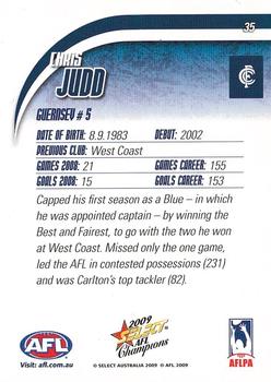 2009 Select AFL Champions #35 Chris Judd Back